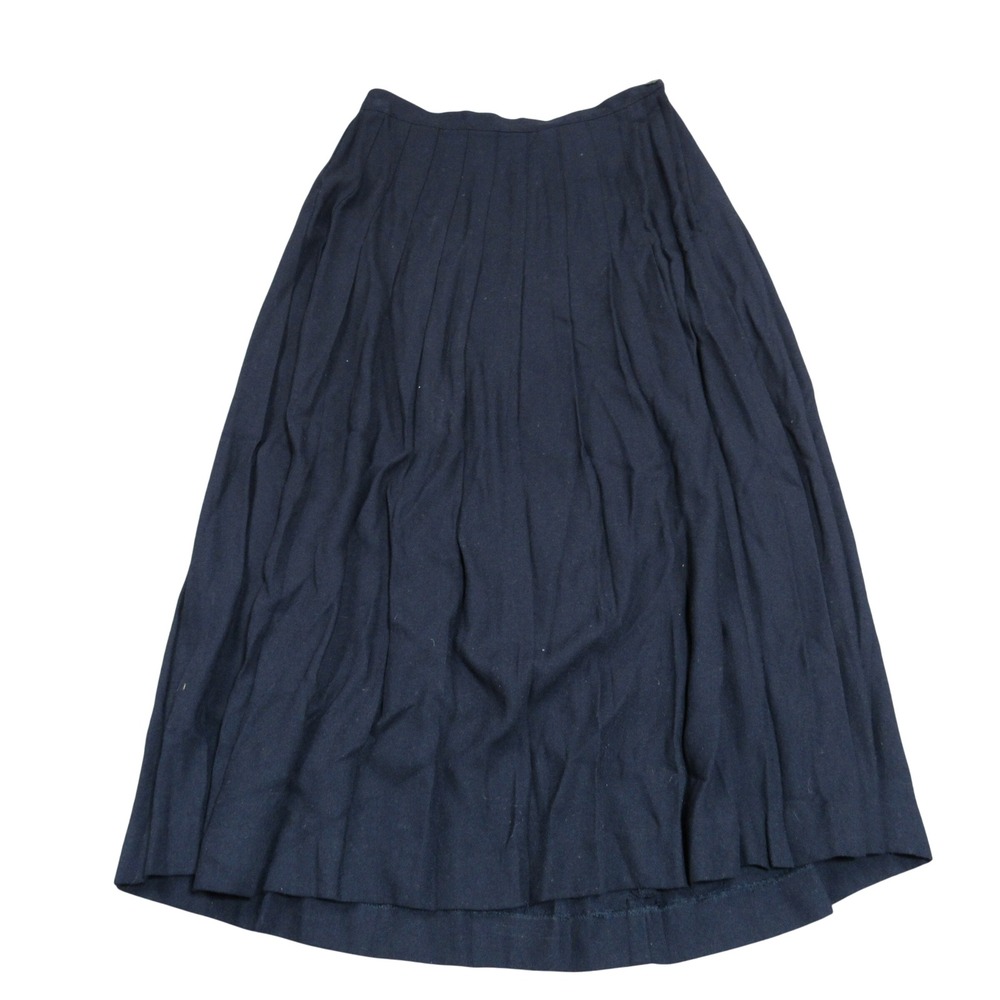 Kasper for ASL Navy Blue Pleated Midi Skirt Womens Size 8 Vintage Career Wear